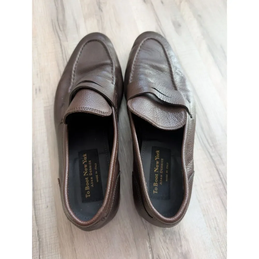 To Boot New York Penny Loafers Italian Leather Brown, Size 11 (S2)